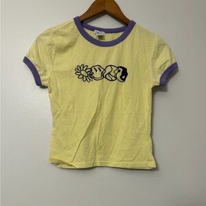 Rue21 Yellow Tee with Purple Accents